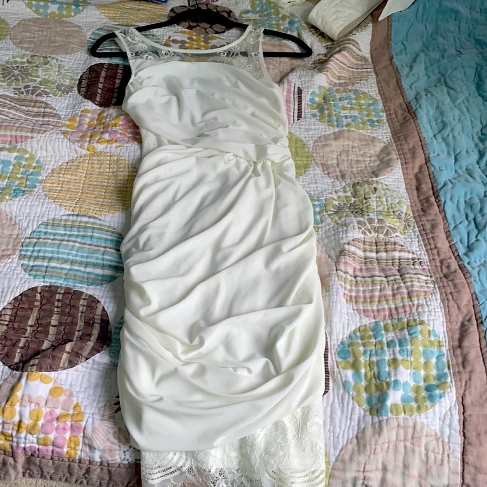 White wedding party after ceremony dress. Never worn NWT